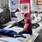 Shiatsu session on a futon in Auderghem.